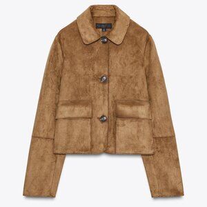 ZARA FAUX SUEDE CROPPED JACKET